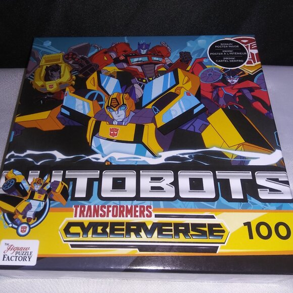 The Jigsaw Puzzle Factory Autobots Transformers Cyberverse 100 Piece Puzzle New - Picture 1 of 4
